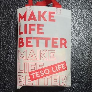 Red and White Tote Bag